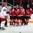 PRAGUE, CZECH REPUBLIC - MAY 14: Canada's Tyler Ennis #63, Tyler Seguin #91, Sean Couturier #7 and David Savard #58 celebrate after a second period goal while Belarus' Yevgeni Lisovets #14 looks on during quarterfinal round action at the 2015 IIHF Ice Hockey World Championship. (Photo by Andre Ringuette/HHOF-IIHF Images)


